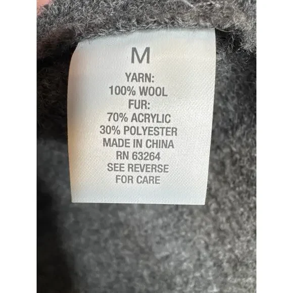 Vintage 2000s Roz & Ali Gray Faux Fur Collar Wool Blazer NWT size small - Picture 13 of 14